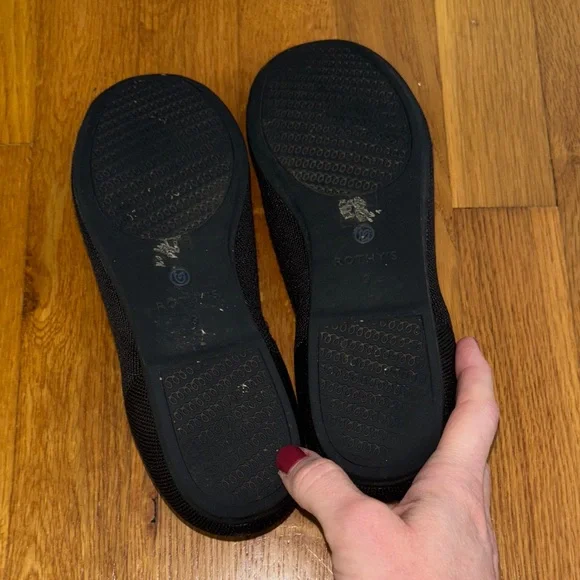 Rothy's Women's Black Loafers with Blue Trim-Size 9 - Picture 6 of 6